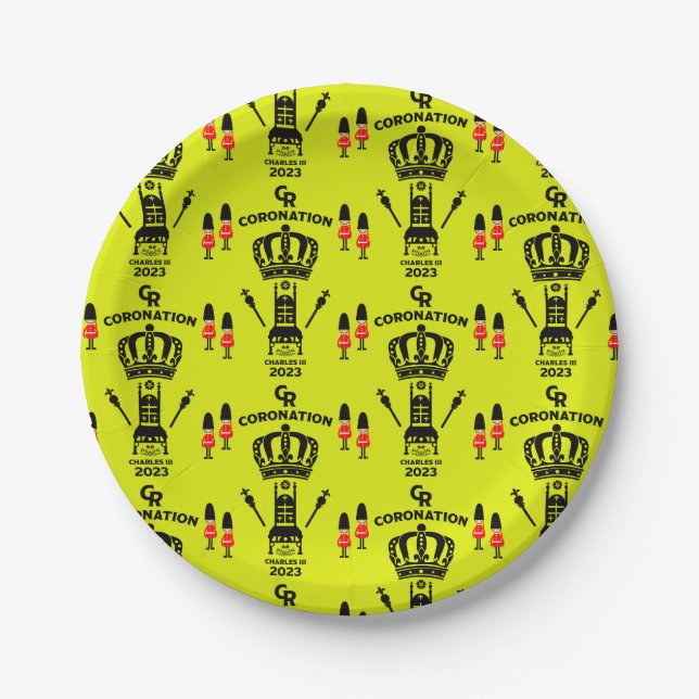 King Charles III Coronation Commemorative Souvenir Paper Plate (Front)
