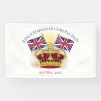 King Charles III Coronation Crown and Flags