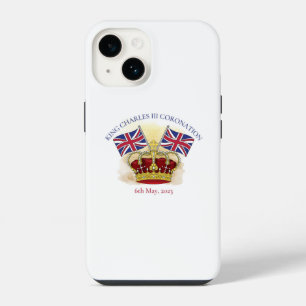 King Charles III Coronation Crown and Flags iPhone 14 Case
