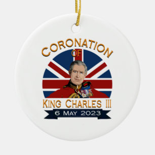 King Charles III Coronation Day - God Save The Kin Ceramic Tree Decoration