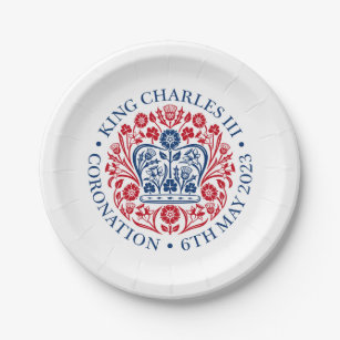 King Charles III Coronation Emblem Paper Plate
