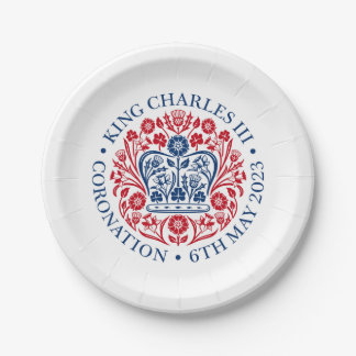 King Charles III Coronation Emblem Paper Plate