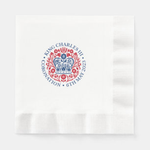 King Charles III Coronation Emblem, Royal Party Napkin