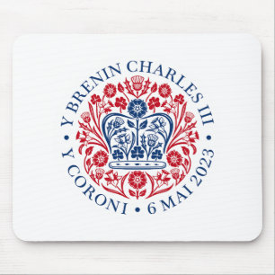 King Charles III Coronation Emblem, Royal Souvenir Mouse Mat