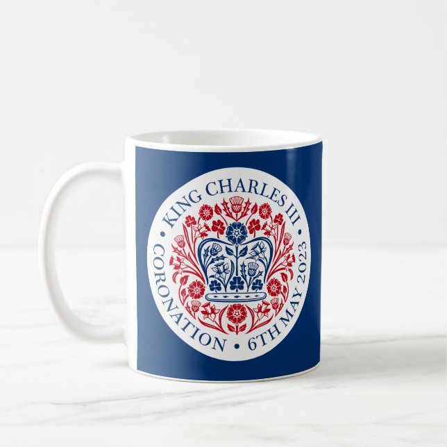 King Charles III Coronation Emblem Tea/ Coffee Mug (Left)