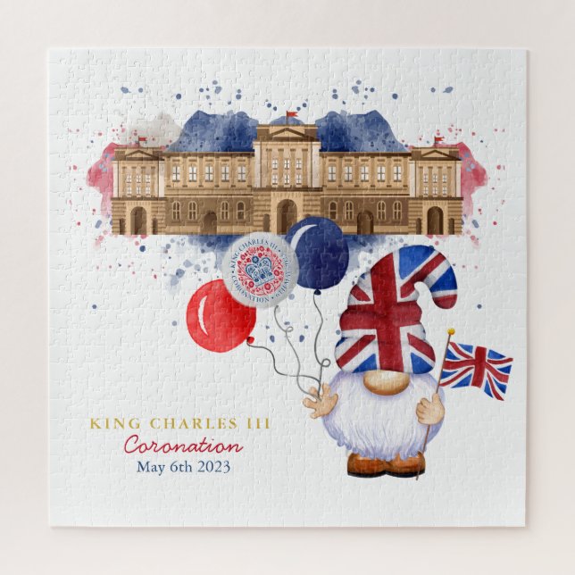 King Charles III Coronation Fun Patriotic Custom Jigsaw Puzzle (Vertical)