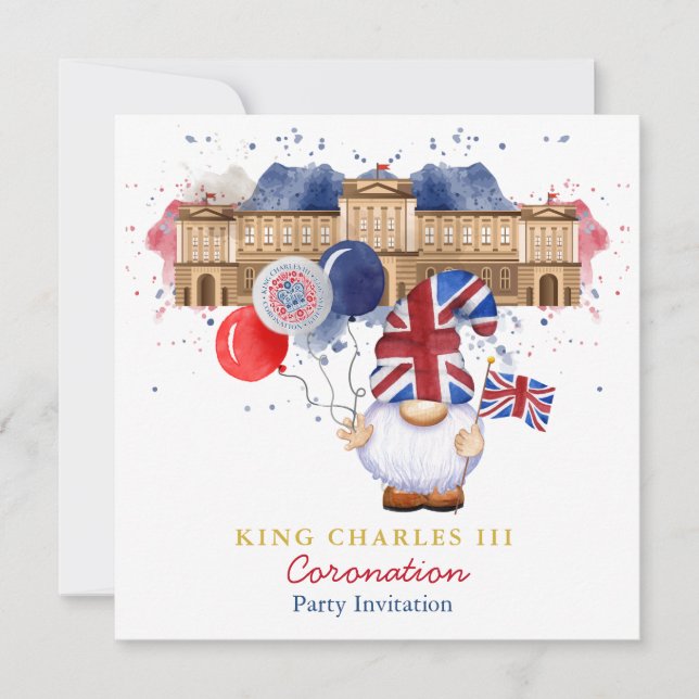 King Charles III Coronation Fun Personalised Invitation (Front)