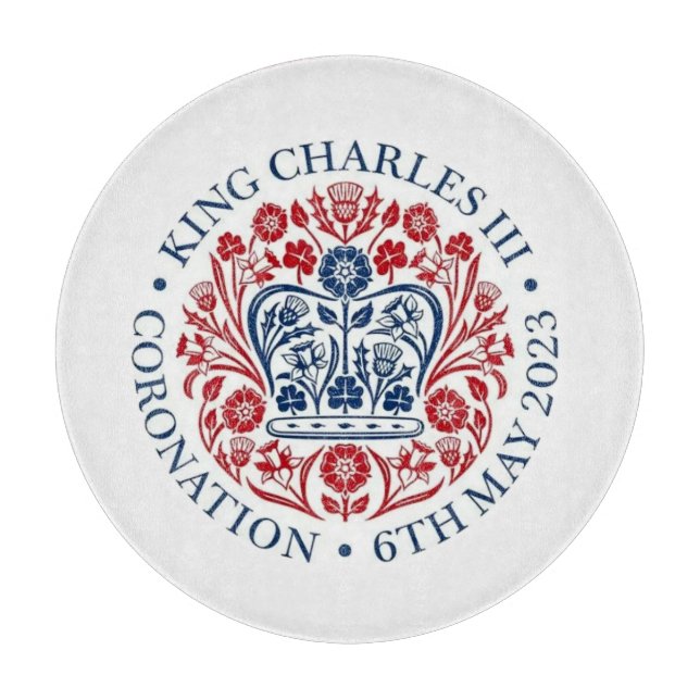 King Charles III Coronation logo Commemorative  Cutting Board (Front)