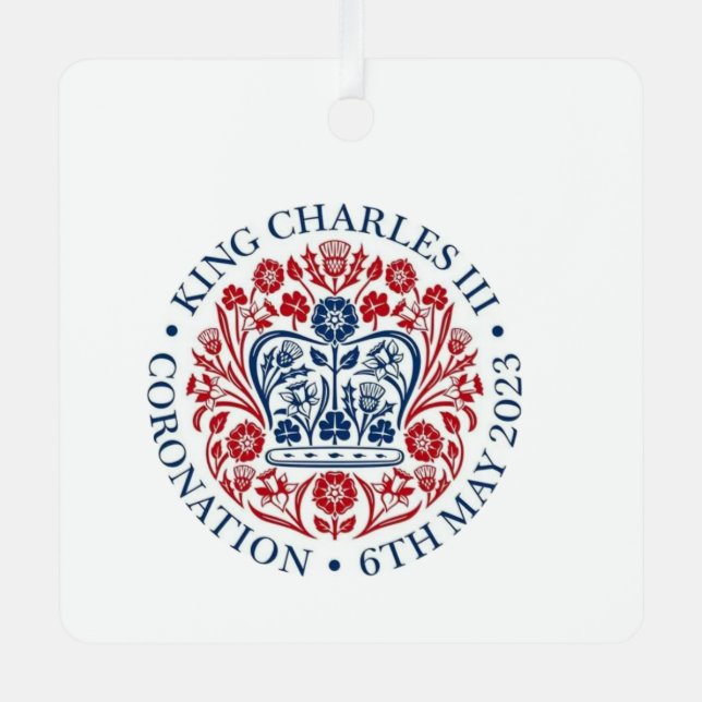 King Charles III Coronation logo Commemorative Metal Tree Decoration (Front)