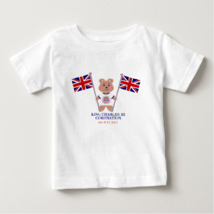 King Charles III Coronation Logo Patriotic Teddy  Baby T-Shirt