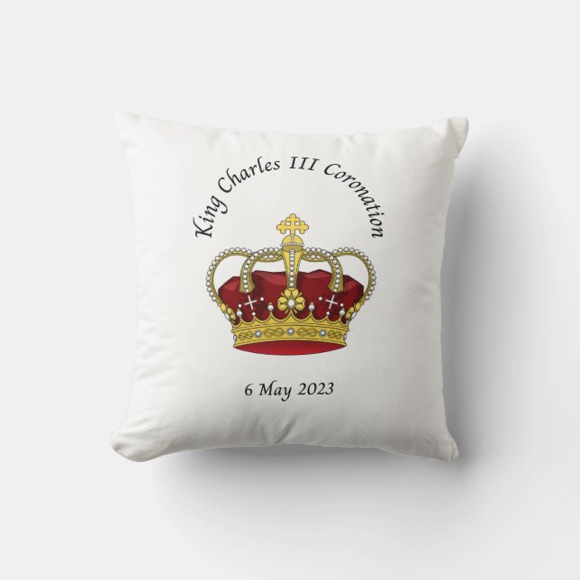 King Charles III Coronation memorial cushion (Front)