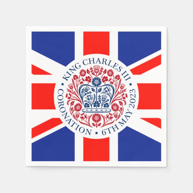 King Charles III Coronation Paper Napkins (Front)