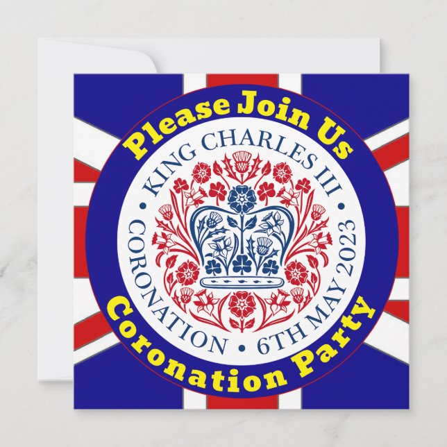 King Charles III Coronation Party Invitation (Front)