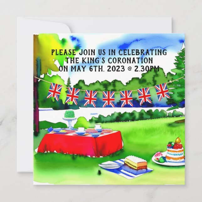 King Charles III Coronation picnic invitation (Front)