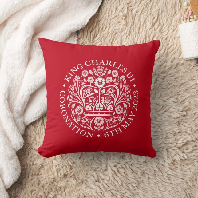 KING CHARLES III CORONATION Red Cushion (Blanket)