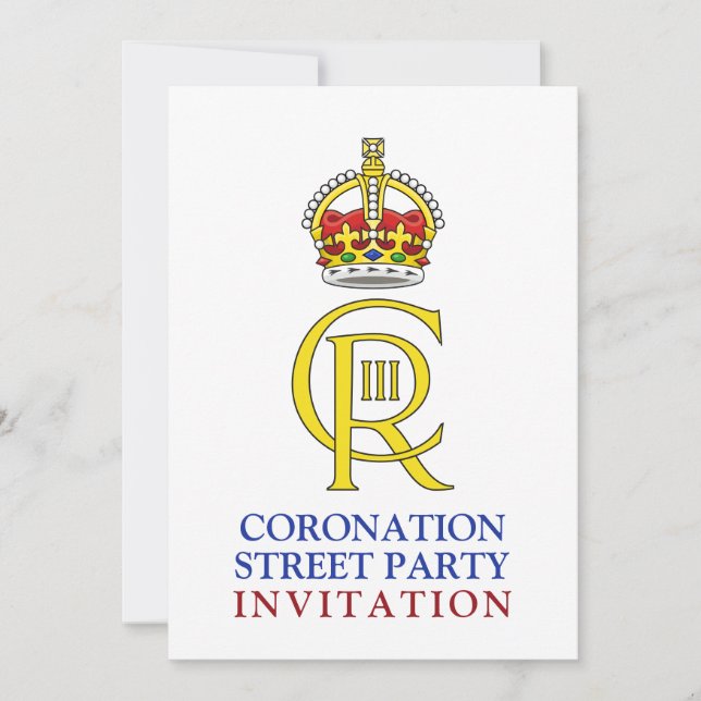 King Charles III Coronation Street Party  Invitation (Front)