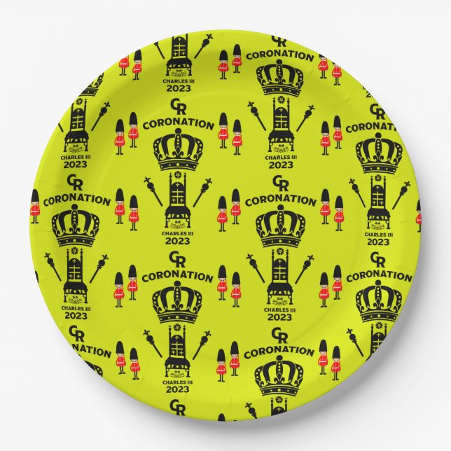 King Charles III Coronation Street Party Paper Plate (Front)