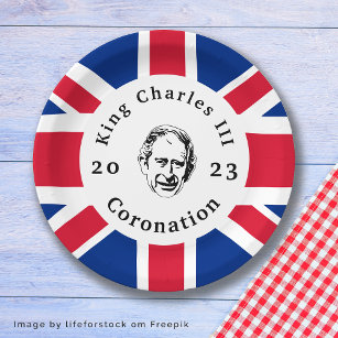 King Charles III Coronation Union Jack Paper Plate