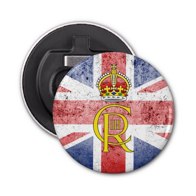 King Charles III cypher/Union Flag bottle opener (Front)