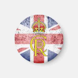 King Charles III cypher/Union Flag fridge magnet