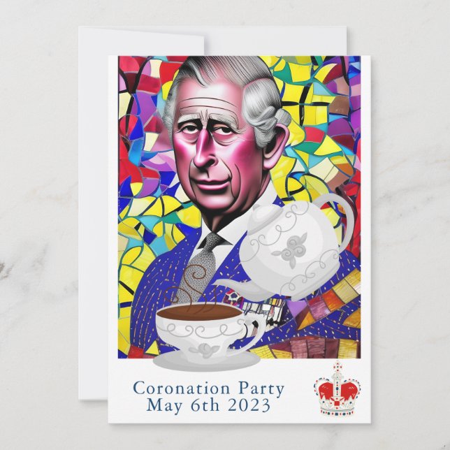 King Charles III Fun Custom Text Coronation Party  Invitation (Front)