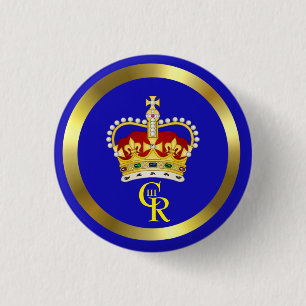 King Charles III Monogram and Crown 3 Cm Round 3 Cm Round Badge