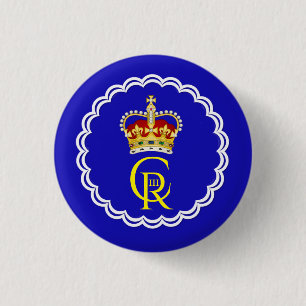  King Charles III Monogram and Crown  3 Cm Round B 3 Cm Round Badge