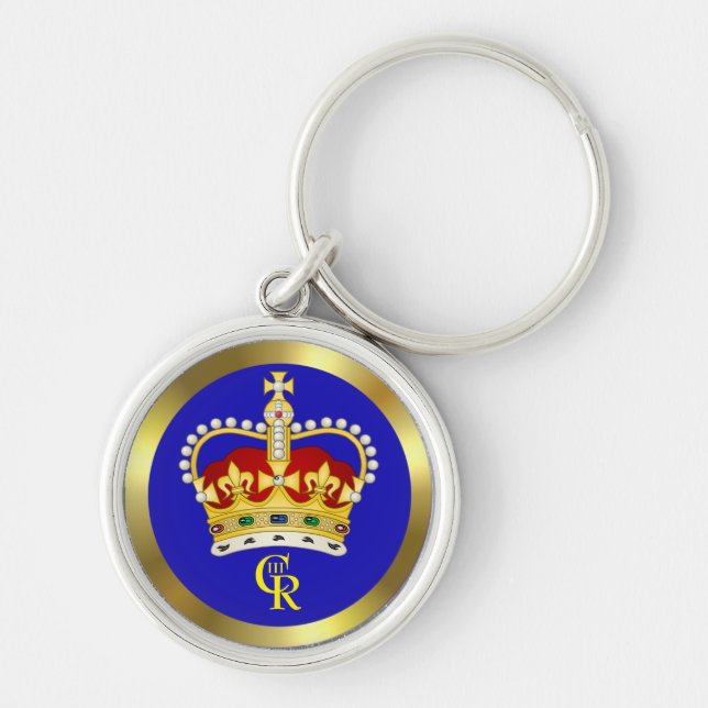  King Charles III Monogram and Crown  Key Ring (Front)