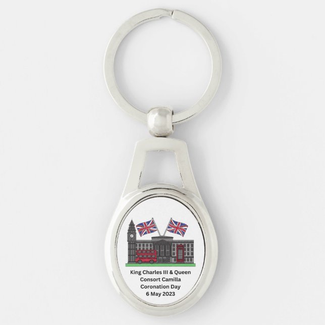 King Charles III & Queen Consort Coronation   Key Ring (Front)