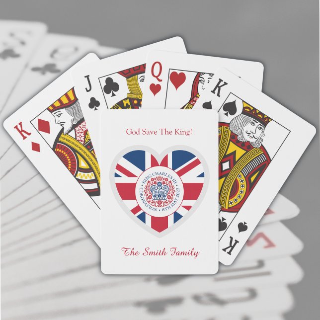 King Charles III Royal Coronation Logo Custom Text Playing Cards (Royal Coronation Souvenir)