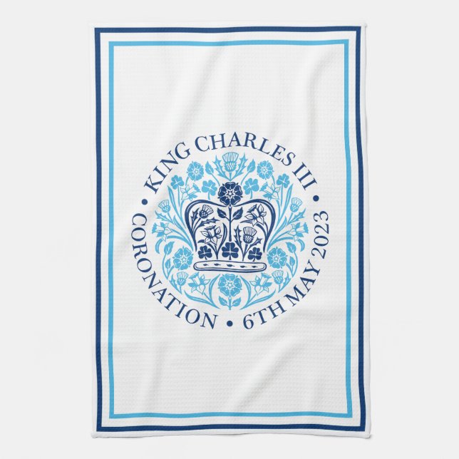 King Charles III Royal Coronation Souvenir Tea Towel (Vertical)