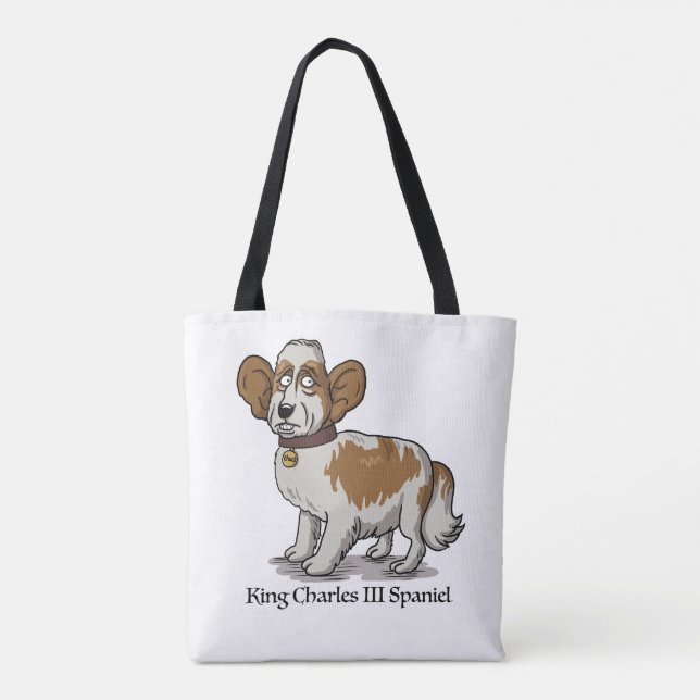 King Charles III Spaniel - Cartoon Tote Bag (Back)