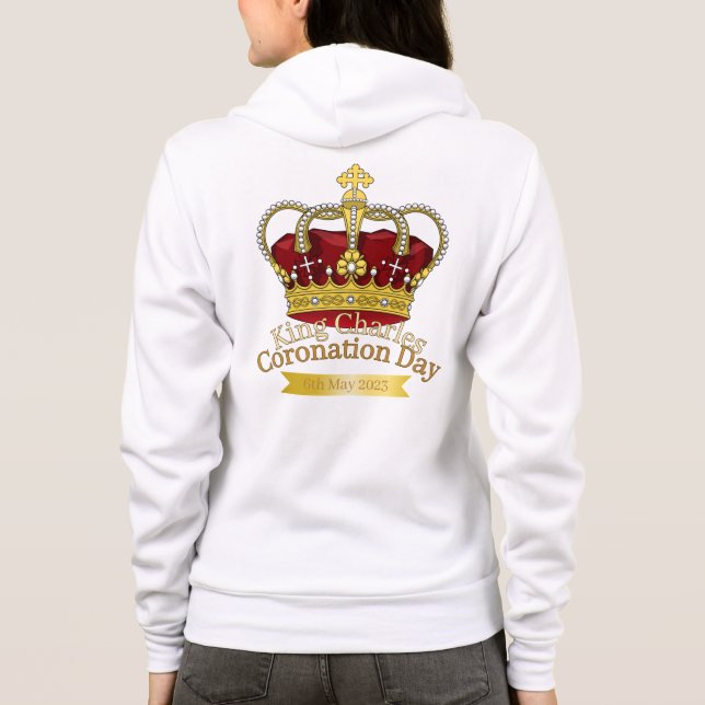 King Charles III Union Jack Flag  Hoodie (Back)
