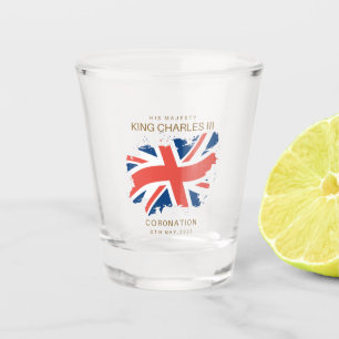 King Charles III Union Jack Flag Shot Glass