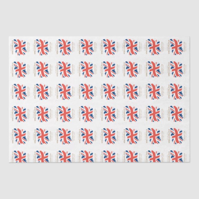 King Charles III Union Jack Flag Tissue Paper (Front)