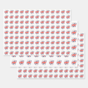 King Charles III Union Jack Flag Wrapping Paper Sheet