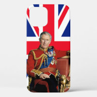 King Charles III with British flag
