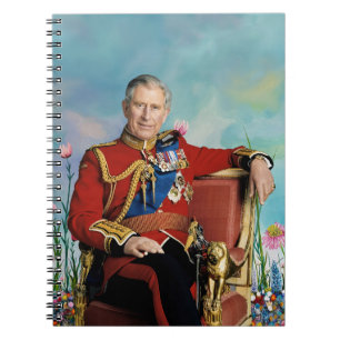 King Charles III with Spring Garden Background Notebook