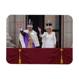King Charles Queen Camilla balcony coronation day Magnet