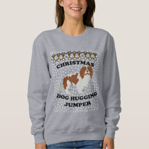 King Charles Spaniel dog Christmas Dog Hugging Sweatshirt