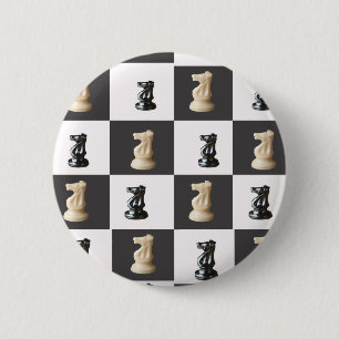 King Chess Board 6 Cm Round Badge