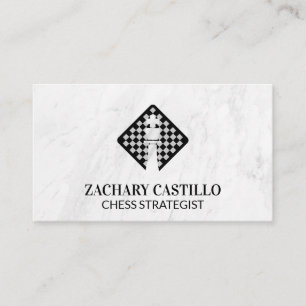 King Chess Piece   Chess Board Business Card