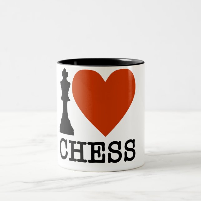 King Chess Piece I Heart Chess Coffee Mug (Center)