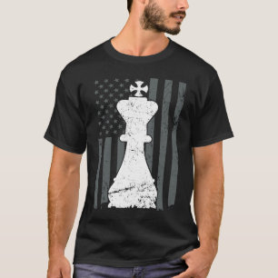 King Chess Piece USA Flag  Mens Womens Chess Playe T-Shirt