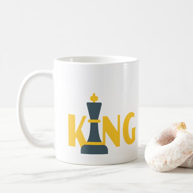 King Chess Player Coffee Mug (With Donut)