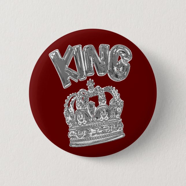 king.chrome 6 cm round badge (Front)