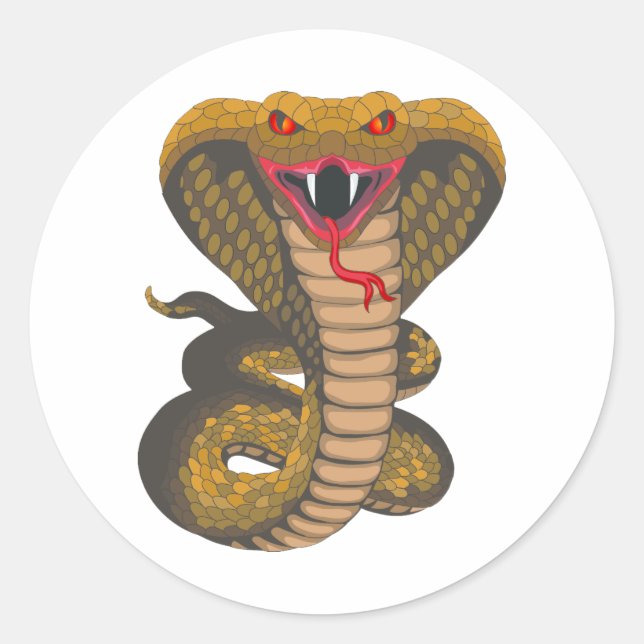 King Cobra Classic Round Sticker (Front)