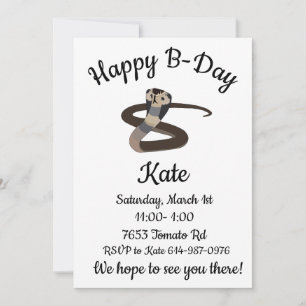 King Cobra Happy B-day  Invitation