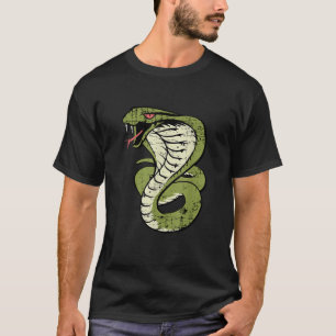King Cobra Hissing Distressed Snake Lover T Shirt 