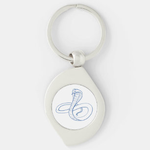 King Cobra Snake Blue Boa Venomous Key Ring
